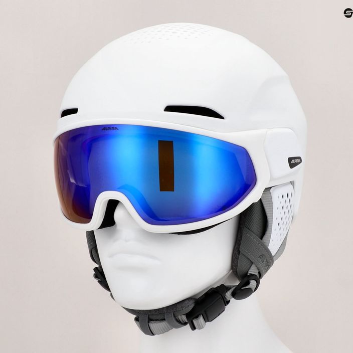 Casco da sci Alpina Alto Q-Lite bianco opaco/blu revo 11