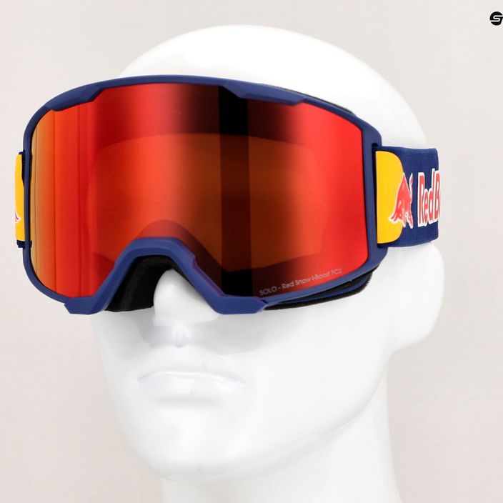Occhiali da sci Red Bull SPECT Solo opaco blu scuro/blu/marrone/rosso a specchio 4