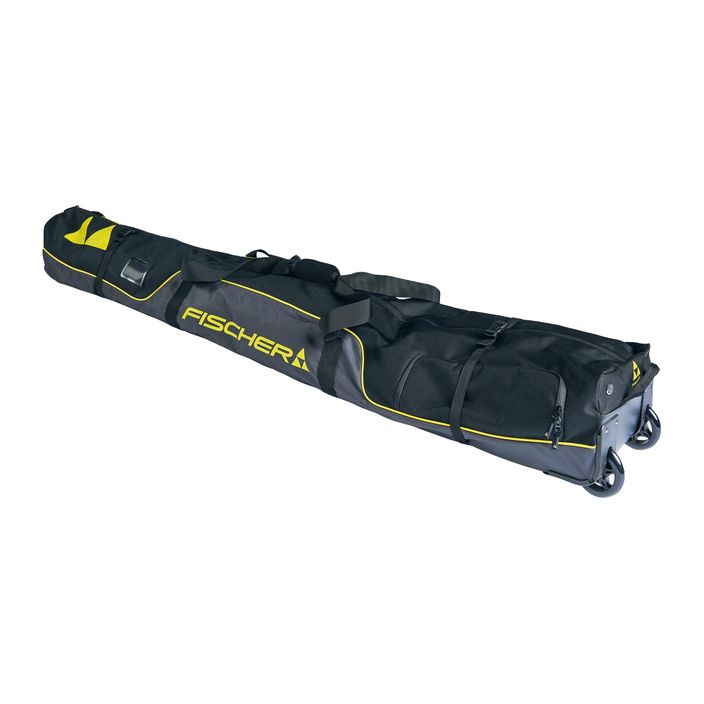 Copri sci Fischer Skicase con tasca porta scarponi Alpine Race Wheels nero/grigio/giallo 2