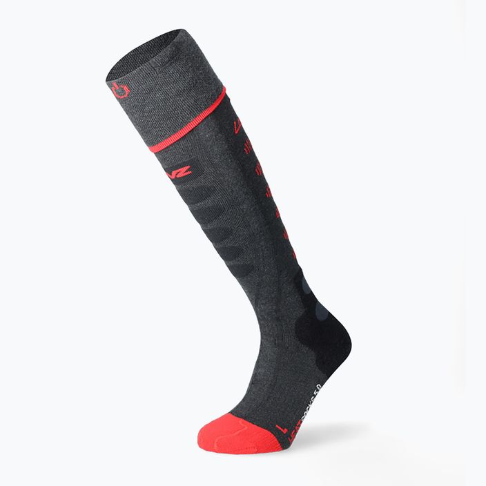 Calze da sci Lenz Heat Sock 5.1 Toe Cap Regular Fit antracite/rosso 5