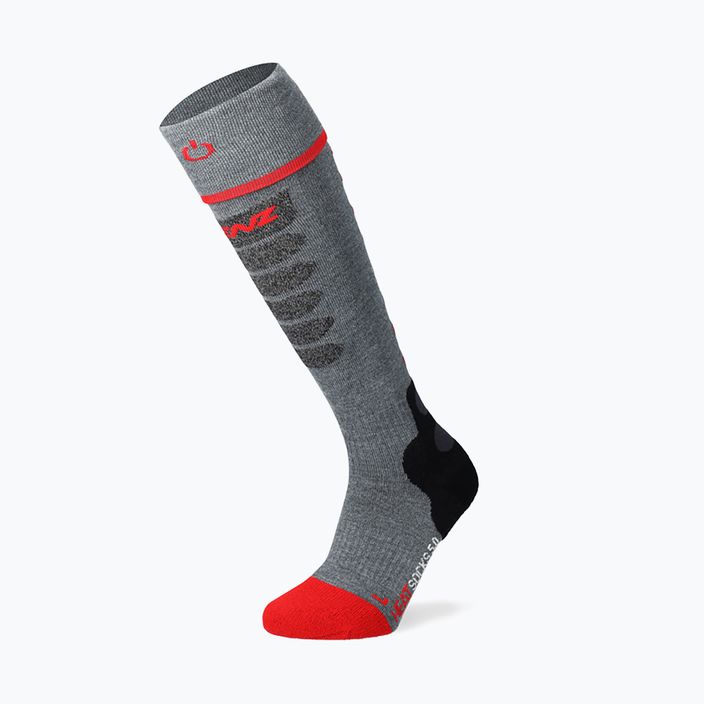 Calze da sci Lenz Heat Sock 5.1 Toe Cap Slim Fit grigio/rosso 6