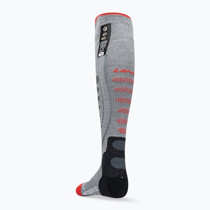 Calze da sci Lenz Heat Sock 5.1 Toe Cap Slim Fit grigio/rosso 2