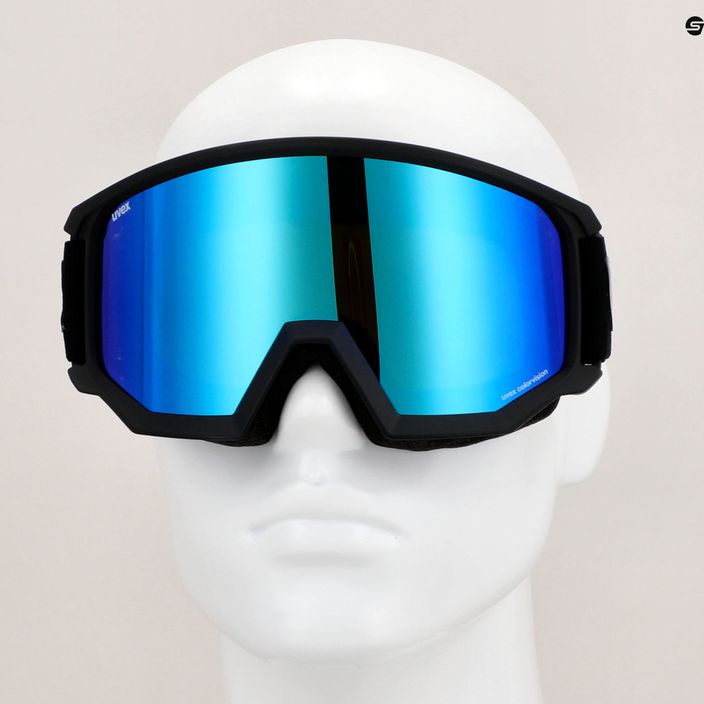 UVEX Athletic CV occhiali da sci nero opaco/blu specchiato colore verde 7