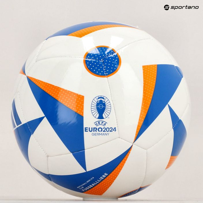 adidas Fussballiebe Club calcio bianco / blu / arancio fortunato dimensioni 4 5