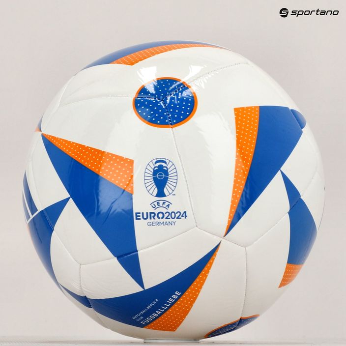 adidas Fussballiebe Club calcio bianco / blu / arancio fortunato dimensioni 5 5