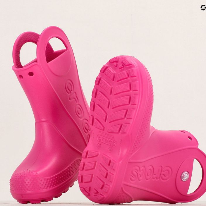 Crocs Handle Rain Boot Bambini rosa confetto wellingtons 10