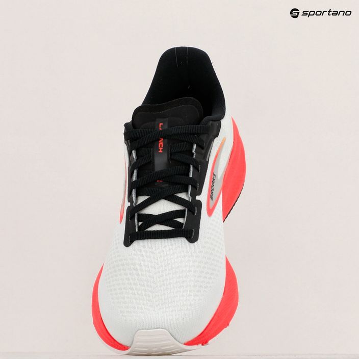 Brooks Launch 10 scarpe da corsa da uomo bianco/nero/corallo rosso 9