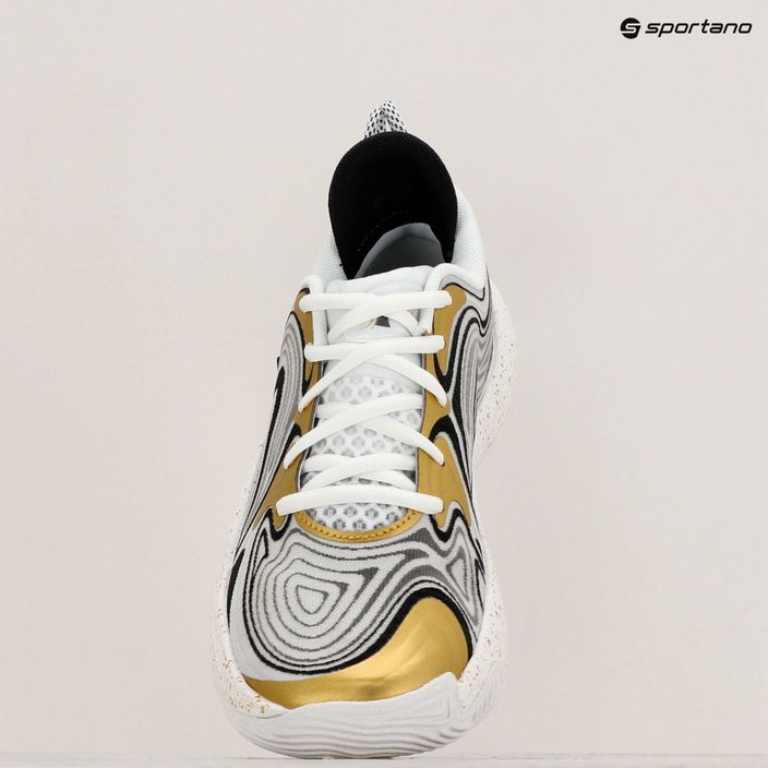 Under Armour Spawn 6 scarpe da basket bianco/nero/oro metallizzato 15