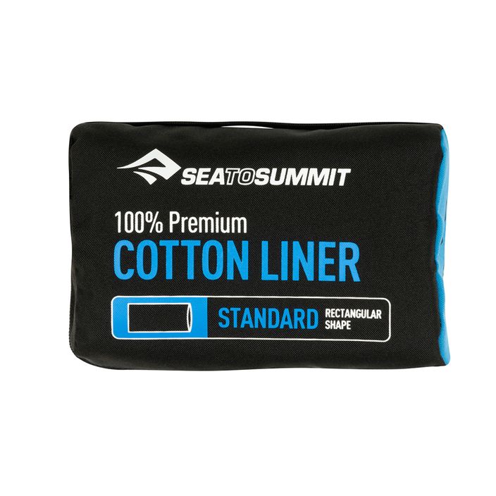 Sea to Summit Premium Cotton Standard Rect inserto per sacco a pelo blu navy 2