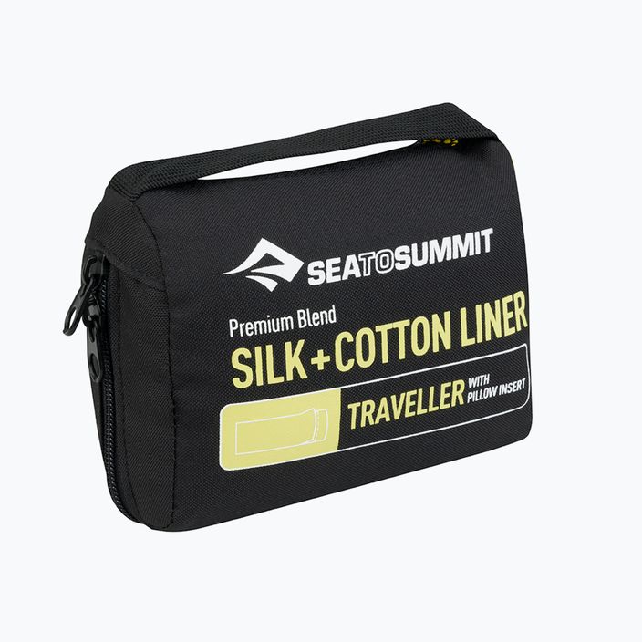 Sea to Summit Traveller in seta/cotone con cuscino Slip verde Inserto per sacco a pelo 2