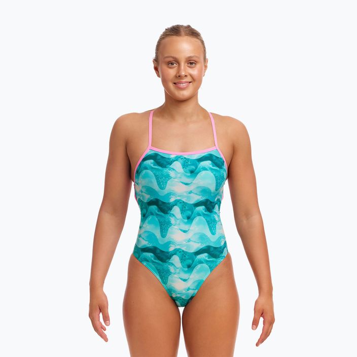 Funkita Strapped In One Piece costume da bagno intero donna onda verde acqua 2