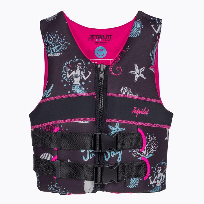 Jetpilot Cause Teen Neo Vest gilet di galleggiamento nero/rosa per bambini