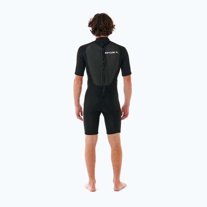 Uomo Rip Curl Omega 2mm Back Zip Springsuit Swim Foam Nero 3