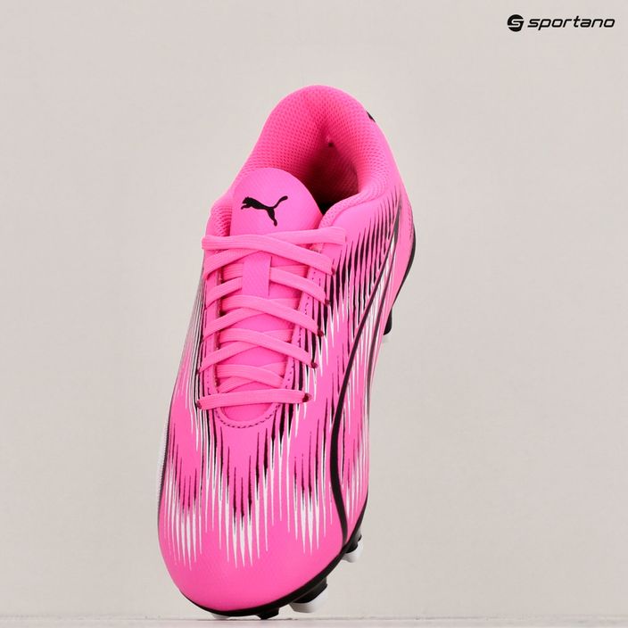 Scarpe da calcio PUMA Ultra Play FG/AG Jr rosa velenoso/puma bianco/puma nero per bambini 16