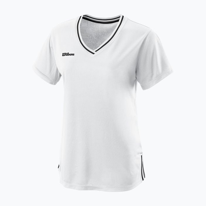 Maglietta da tennis da donna Wilson Team II con scollo a V bianco WRA795302