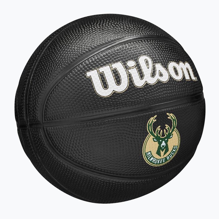 Pallone da basket Wilson NBA Team Tribute Mini Milwaukee Bucks per bambini nero taglia 3 2
