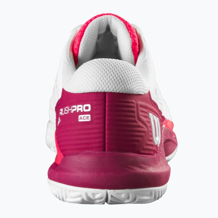 Scarpe da tennis Wilson Rush Pro Ace JR da bambino bianco/rosso barbabietola/rosa diva 7