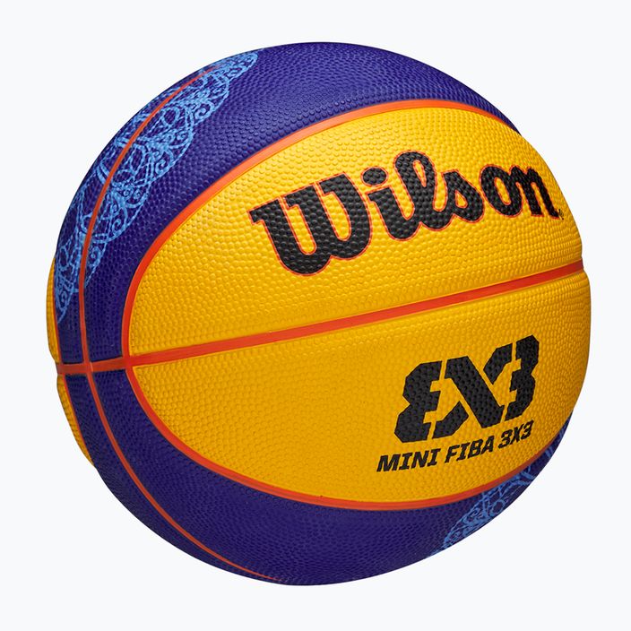 Pallacanestro per bambini Wilson Fiba 3X3 Mini Paris 2004 blu/giallo misura 3 2