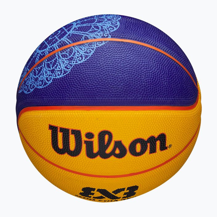 Pallacanestro per bambini Wilson Fiba 3X3 Mini Paris 2004 blu/giallo misura 3 4