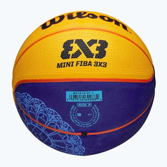 Pallacanestro per bambini Wilson Fiba 3X3 Mini Paris 2004 blu/giallo misura 3 5