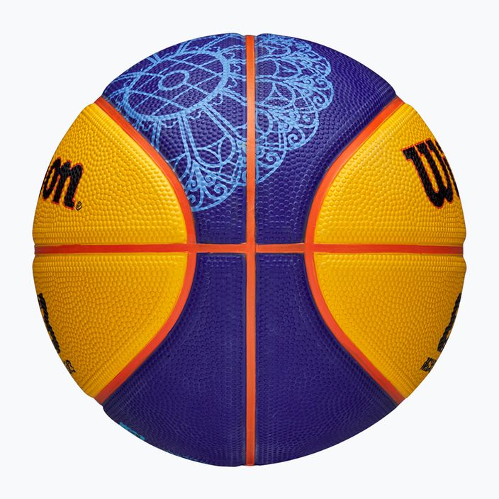 Pallacanestro per bambini Wilson Fiba 3X3 Mini Paris 2004 blu/giallo misura 3 6