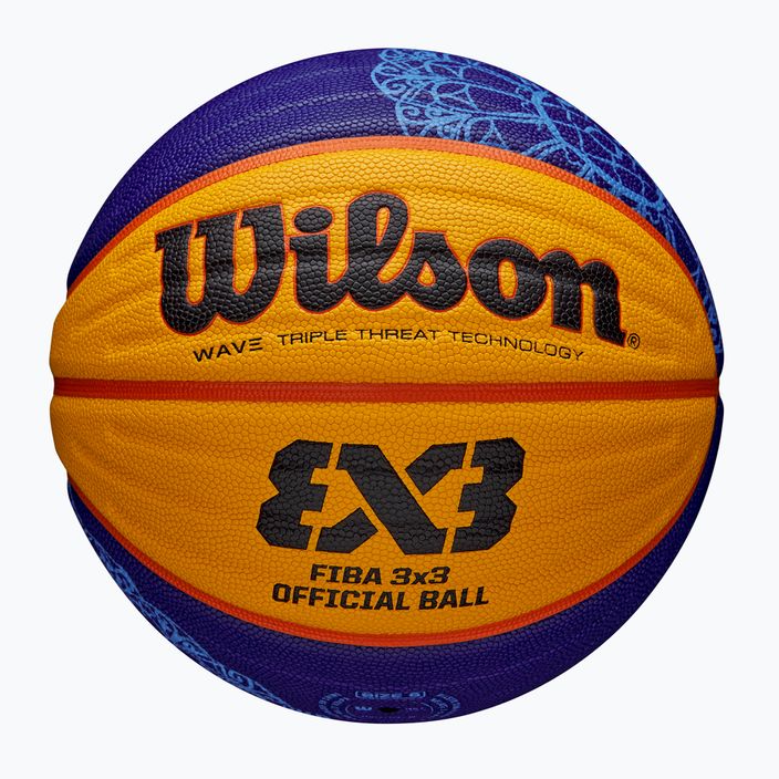 Wilson Fiba 3x3 Game Ball Paris Retail basket 2024 blu/giallo misura 6