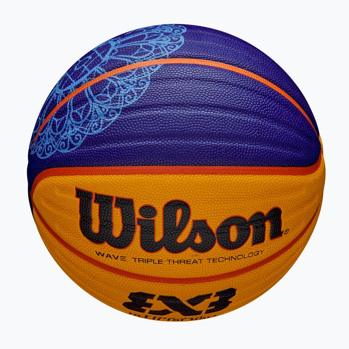 Wilson Fiba 3x3 Game Ball Paris Retail basket 2024 blu/giallo misura 6 4