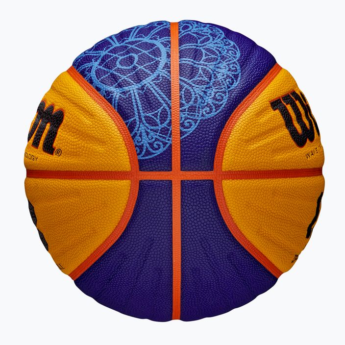 Wilson Fiba 3x3 Game Ball Paris Retail basket 2024 blu/giallo misura 6 6