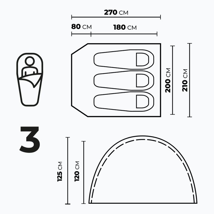 Tenda da campeggio KADVA CAMPdome 3 persone verde 4