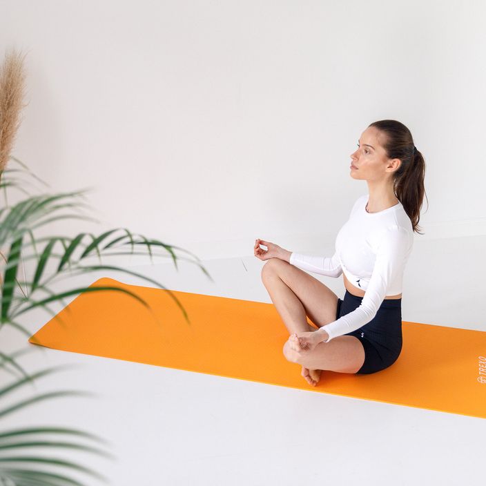 TREXO tappetino yoga TPE 6 mm arancione 9