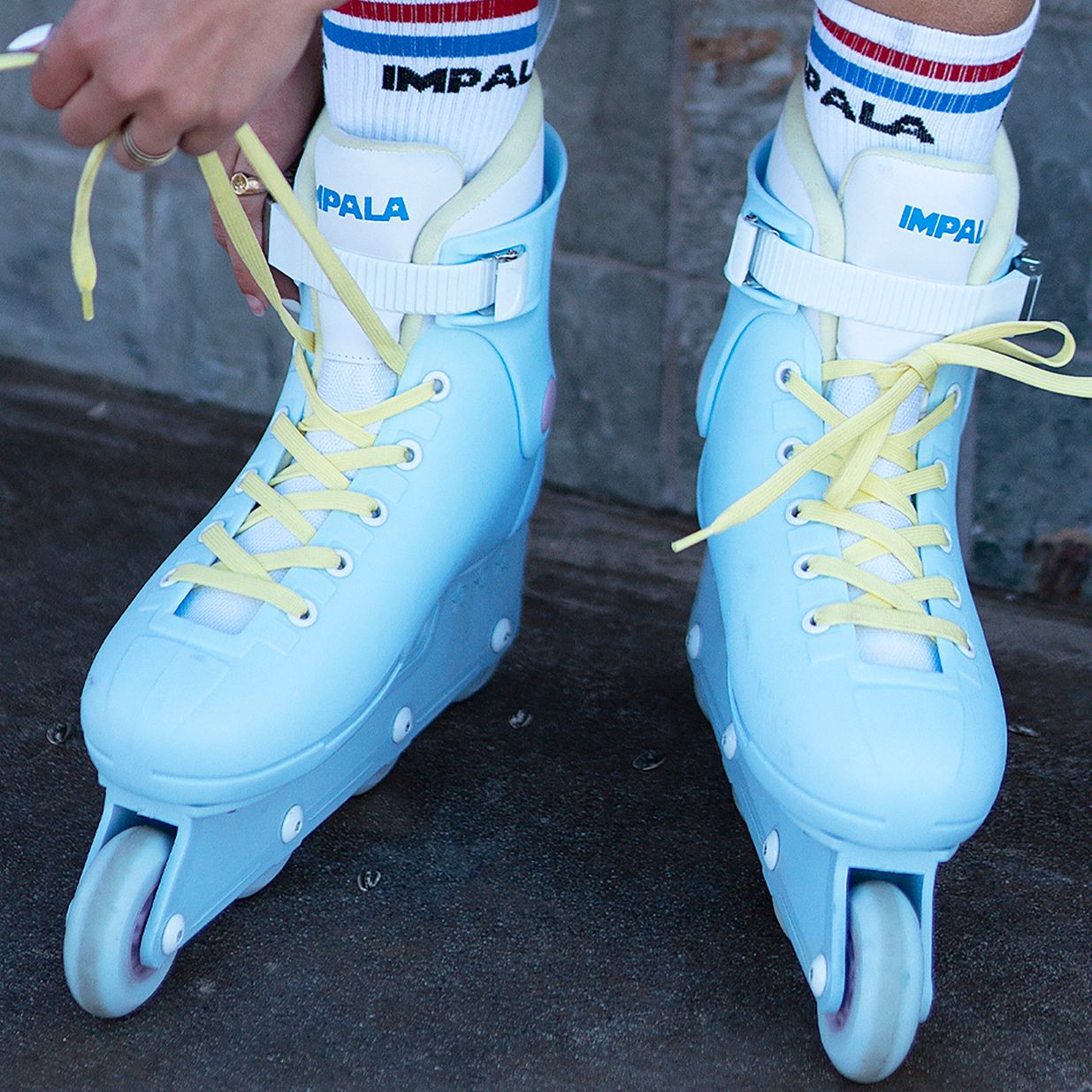 Pattini a rotelle da donna IMPALA Lightspeed Inline Skate blu cielo/giallo 9