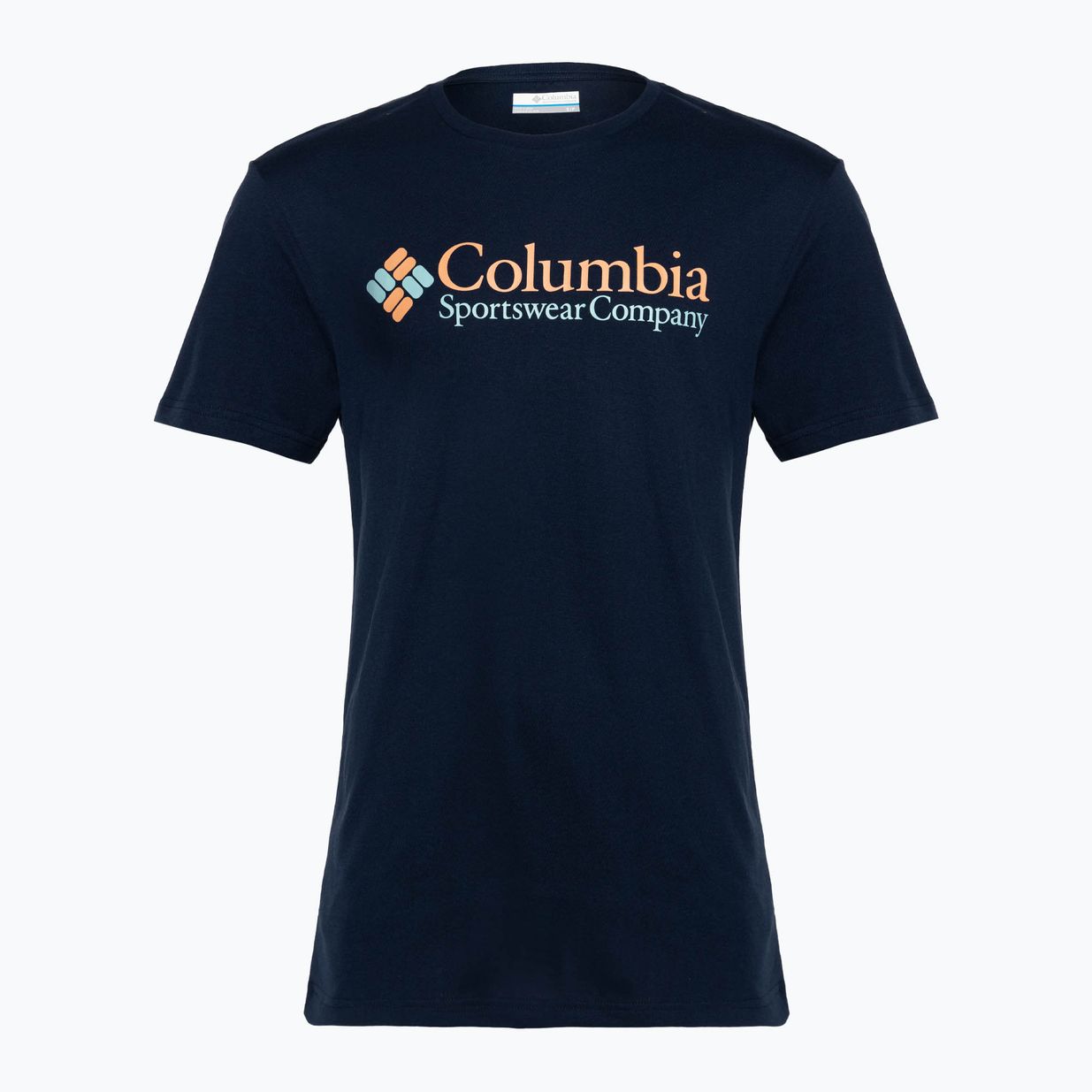 Columbia CSC Basic Logo - T-shirt da uomo, colore blu collegiale e logo retro CSC