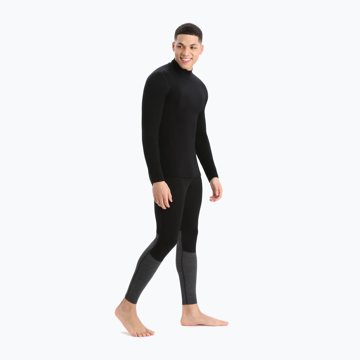 Uomo Icebreaker 260 Tech Turtleneck termico a maniche lunghe nero 7