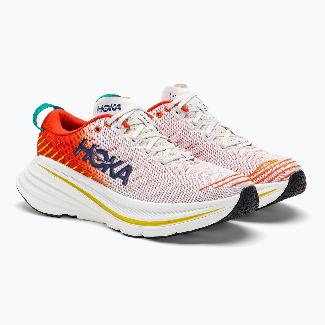 HOKA Bondi X blanc de blanc/flame scarpe da corsa da uomo 5