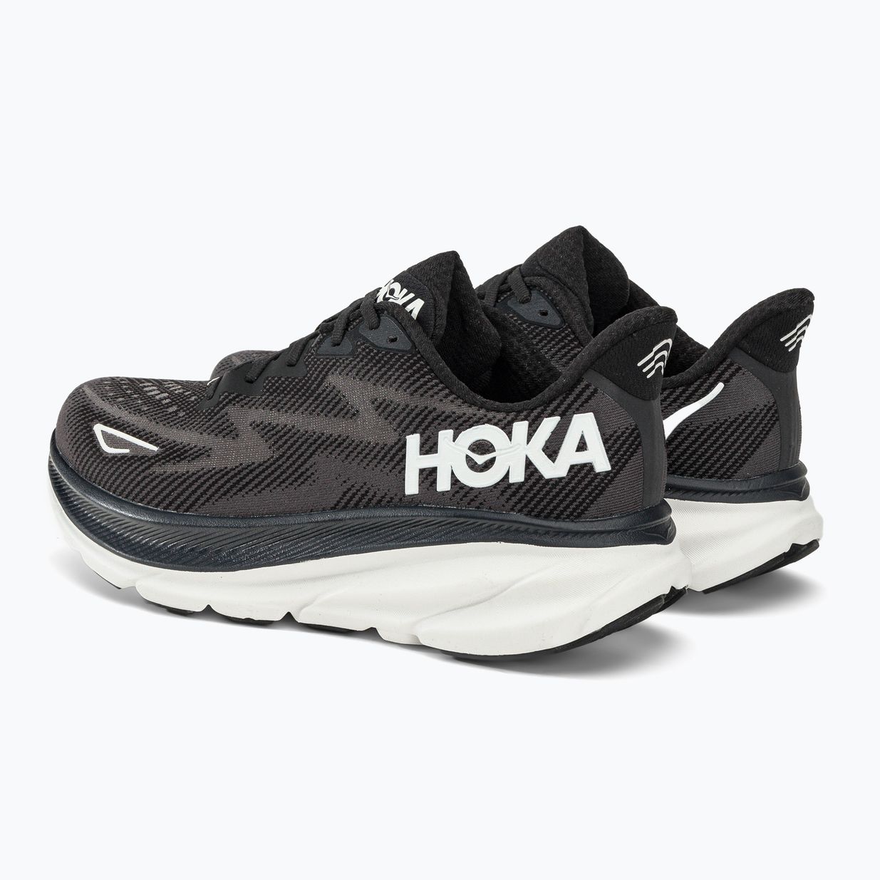 Scarpe da corsa da uomo HOKA Clifton 9 nero/bianco 4