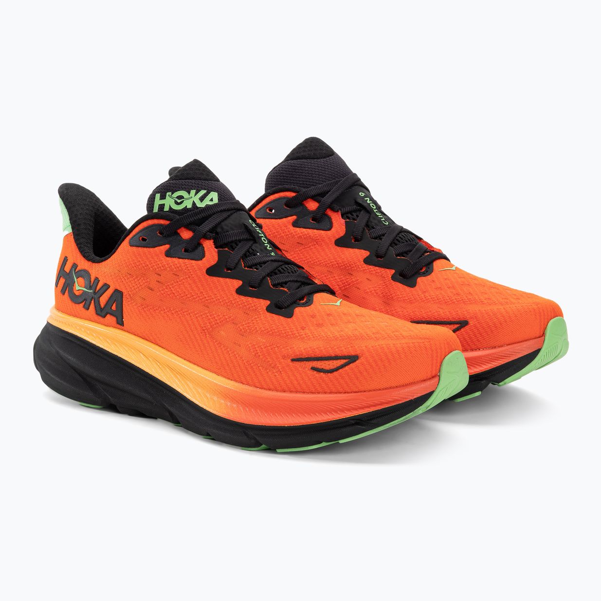 Scarpe da corsa da uomo HOKA Clifton 9 arancione acceso/vibrante 4