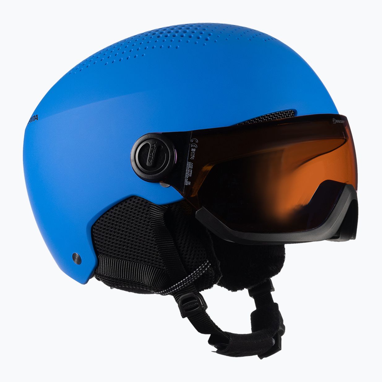 Casco da sci Alpina per bambini Zupo Visor Q-Lite blu opaco