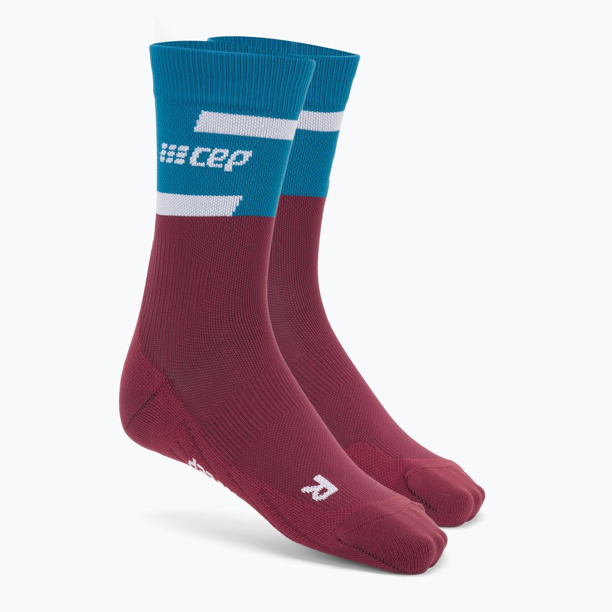 CEP Calze da corsa a compressione 4.0 Mid Cut da uomo benzina/rosso scuro