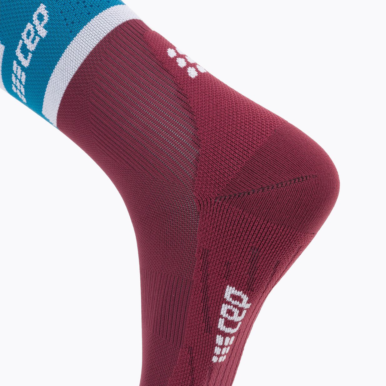 CEP Calze da corsa a compressione 4.0 Mid Cut da uomo benzina/rosso scuro 4