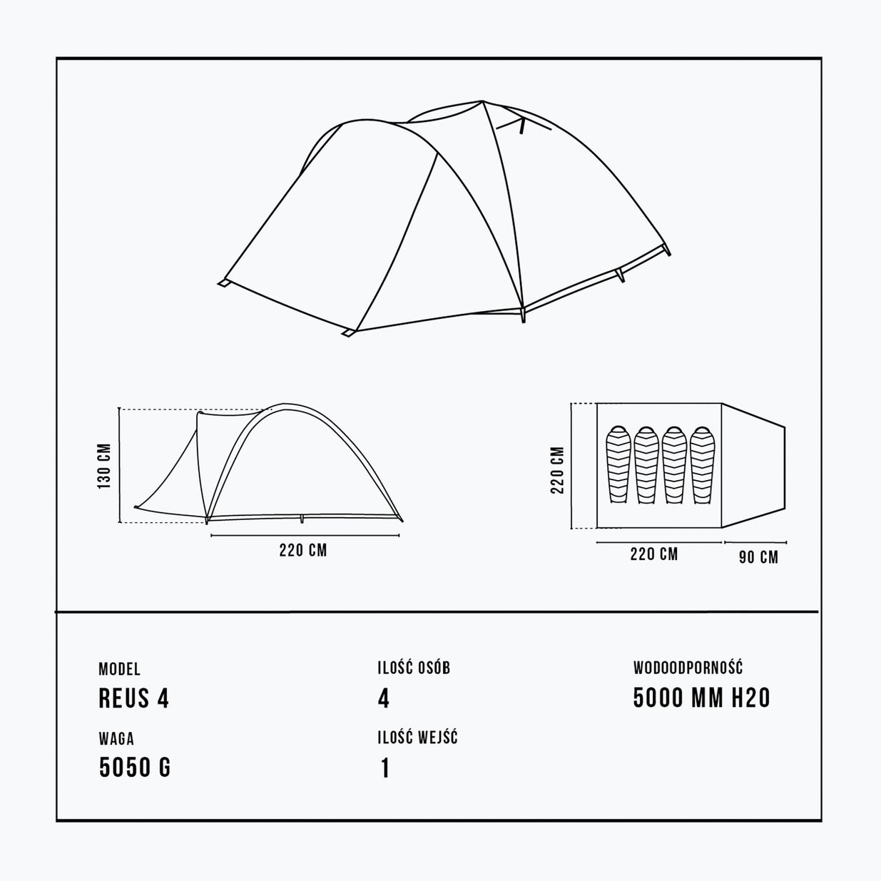 Tenda Alpinus Reus 4 per 4 persone verde 6