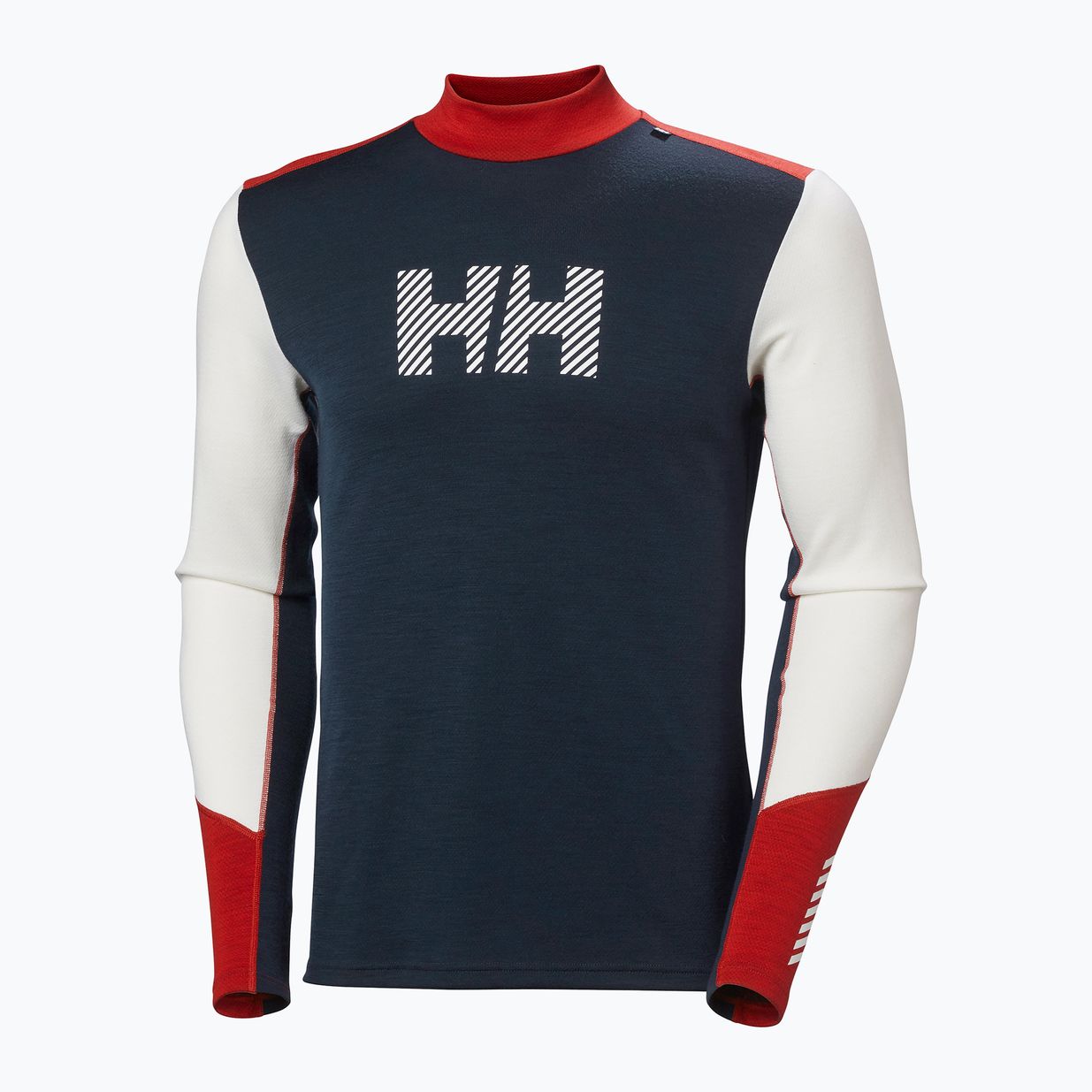 Felpa termica da uomo Helly Hansen Lifa Merino Midw Logo bianco sporco 6