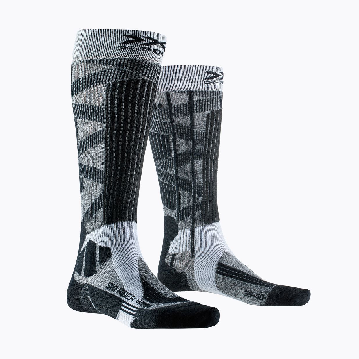 Calze da sci da donna X-Socks Ski Rider 4.0 grigio melange/nero opale 4