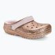 Crocs Classic Clog foderato di glitter oro/rosa infradito per bambini