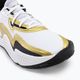 Under Armour Spawn 5 scarpe da basket bianco/nero/oro metallizzato 7