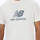 T-shirt New Balance Uomo con logo impilato, bianco 4