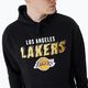 Felpa con cappuccio New Era Team Script OS Los Angeles Lakers nera da uomo 4