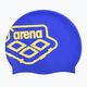 Arena Icons Team Stripe cuffia da bagno blu neon/burro 3