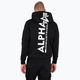 Felpa Alpha Industries Back Print Zip da uomo, nero 3