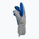 Reusch Attrakt Freegel Silver Finger Support Guanti da portiere grigio vapore/giallo sicurezza/blu scuro 8