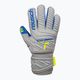 Reusch Attrakt Silver Roll Finger guanti da portiere per bambini grigio vapore/giallo sicurezza/blu scuro 6